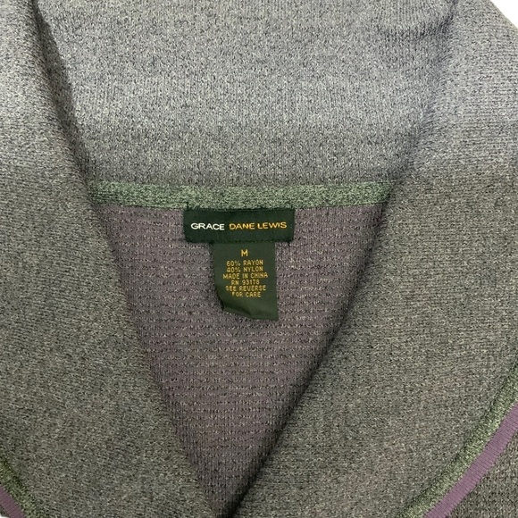 Grace Dane Lewis Vintage Blazer Double Breasted Classic Sweater Heather Gray M - Picture 11 of 16
